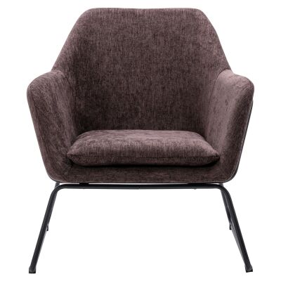 Mezzi Fabric Lounge Armchair, Dark Brown