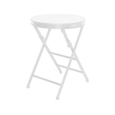 Wagram Iron Round Foldable Side Table, Short, White