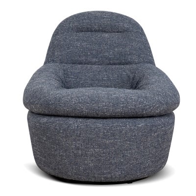 Davory Fabric Swivel Lounge Chair, Blue 