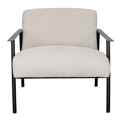 Urbano Fabric & Iron Lounge Armchair, Beige