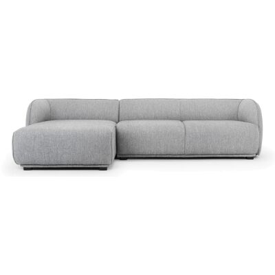Havero Fabric Corner Sofa, 2 Seater with LHF Chaise, Grey