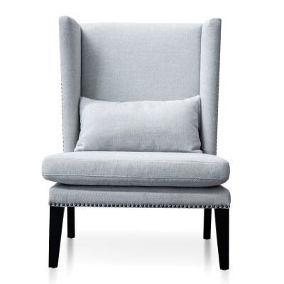 Molino Fabric Wing Back Lounge Chair, Light Grey
