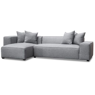 Ellis Fabric Modular Corner Sofa, 2 Seater with LHF Chaise, Graphite Grey