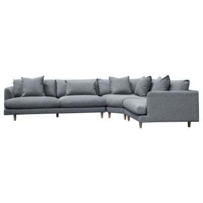 Licola Fabric Corner Sofa, 4 Seater, Graphite Grey