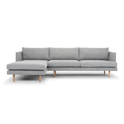 Mina Fabric Corner Sofa, 2 Seater with LHF Chaise, Graphite Grey 