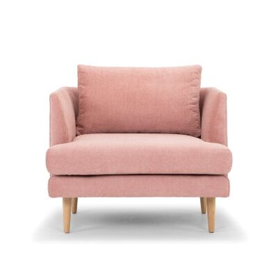 Mina Fabric Armchair, Dusty Blush