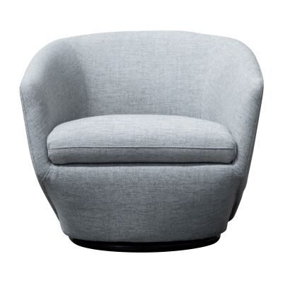 Mascot Fabric Swivel Lounge Armchair, Light Grey