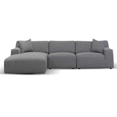 Norreby Fabric Modular Corner Sofa, 2 Seater with LHF Chaise, Noble Grey