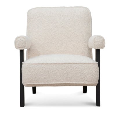 Marchmont Fabric & Timber Armchair, Ivory