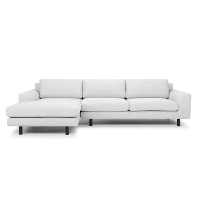 Sabo Fabric Corner Sofa, 2 Seater with LHF Chaise, Black Leg, Light Grey