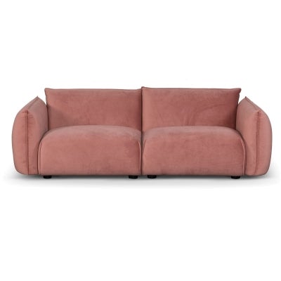 Nexo Cradle Fabric Sofa, 3 Seater, Blush / Brass