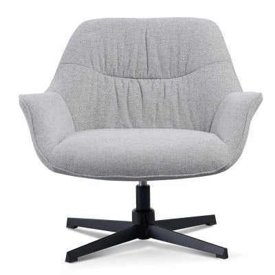 Lynaes Fabric Swivel Lounge Chair, Grey