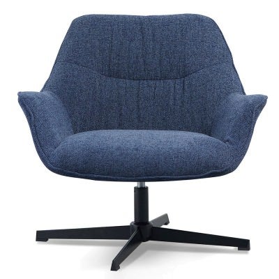 Lynaes Fabric Swivel Lounge Chair, Denim Blue