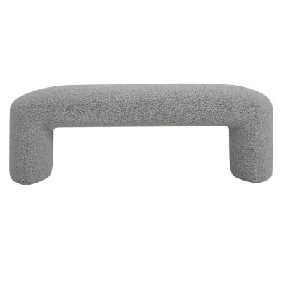 Nordby Boucle Fabric Ottoman Bench, 120cm, Pepper