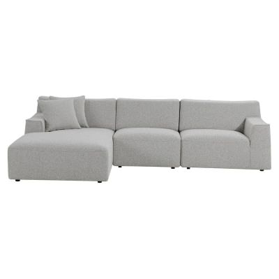 Norreby Fabric Modular Corner Sofa, 2 Seater with LHF Chaise, Clay Grey