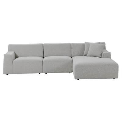Norreby Fabric Modular Corner Sofa, 2 Seater with RHF Chaise, Clay Grey