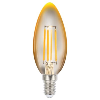 CLL Dimmable LED Candle Globe, E14, 2700K, Amber