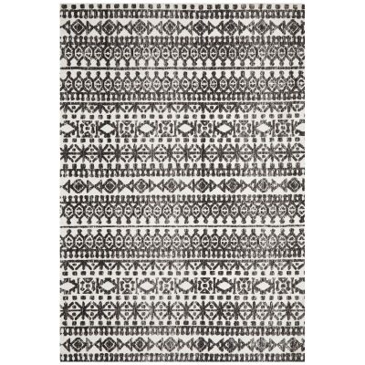 Levi Morgana Tribal Rug, 230x320cm, Black / Ivory