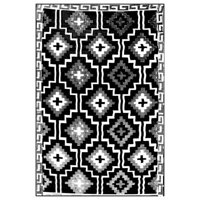 Lhasa Reversible Outdoor Rug, 270x180cm, Black / Cream