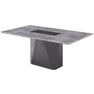 Leno Marble Pedestal Dining Table, 180cm