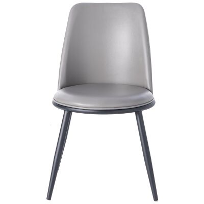 Cheviot Faux Leather Dining Chair, Grey / Black