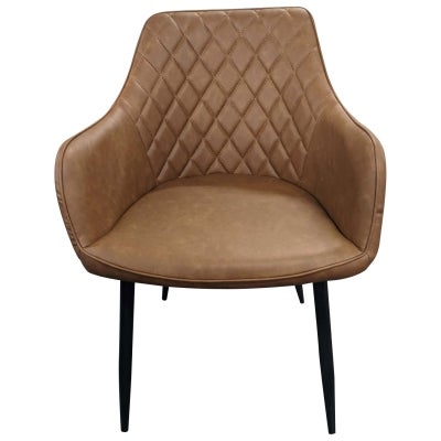 Coffeyton PU Leather Carver Dining Chair, Brown
