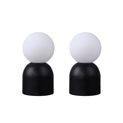 Elle Iron Base Touch Table Lamp, Set of 2, Black