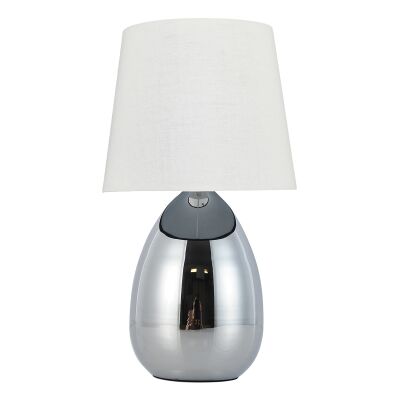 Libby Metal Base Touch Table Lamp, White / Chrome