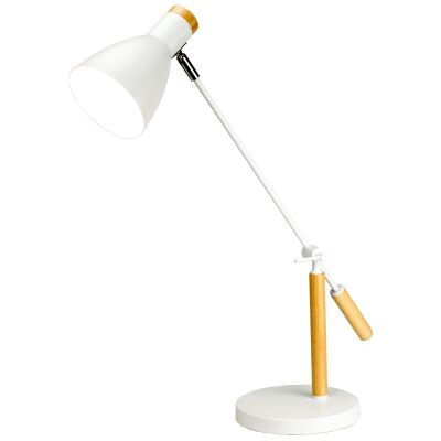 Levo Adjustable Metal Desk Lamp, White