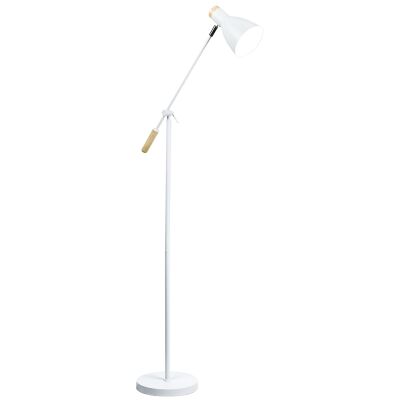 Levo Adjustable Metal Floor Lamp, White