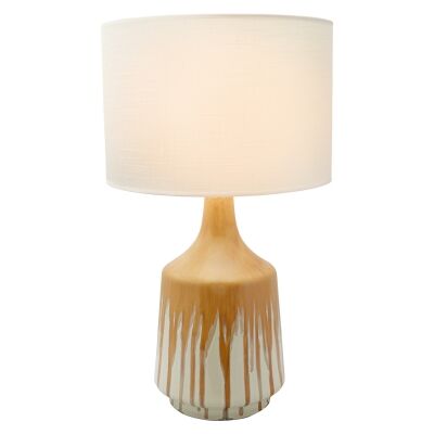 Martha Ceramic Table Lamp, Bottle Base, Ochre
