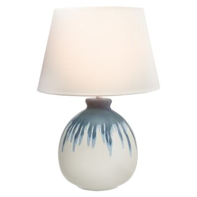 Martha Ceramic Table Lamp, Ball Base, Blue