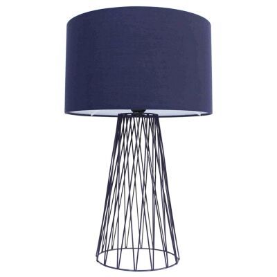 Albus Metal Wire Base Table Lamp, Navy