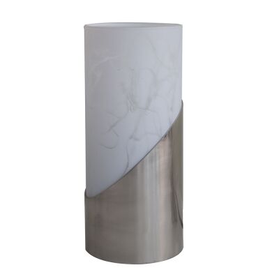 Marc Metal & Glass Table Lamp, Satin Chrome