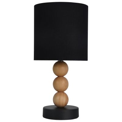 Cara Timber Base Table Lamp, Black