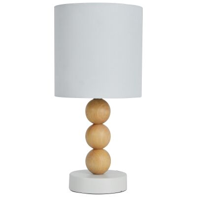 Cara Timber Base Table Lamp, White