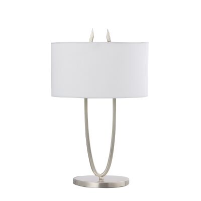 Denise Metal Base Table Lamp, Stain Chrome