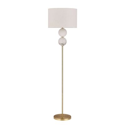 Murano Metal & Glass Base Floor Lamp, Brass