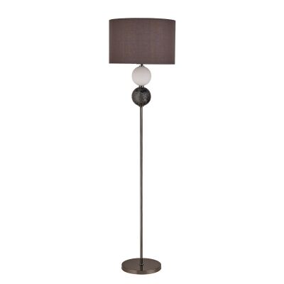 Murano Metal & Glass Base Floor Lamp, Pewter