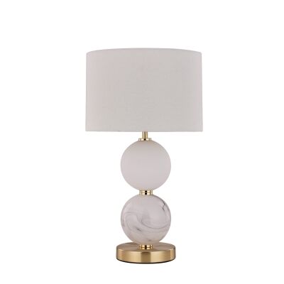 Murano Metal & Glass Base Table Lamp, Brass