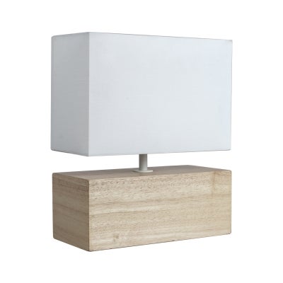 Mano Wooden Base Table Lamp, Rectangle
