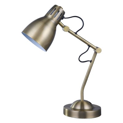 Nord Metal Adjustable Desk Lamp, Antique Brass
