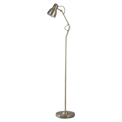 Nord Metal Adjustable Floor Lamp, Antique Brass