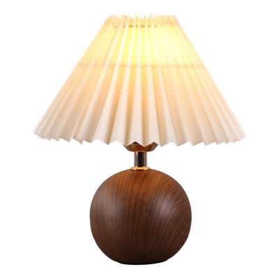 Orbelle Ceramic Base Table Lamp, Walnut / Beige