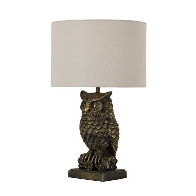 Eulalia Owl Sculpture Base LED Table Lamp