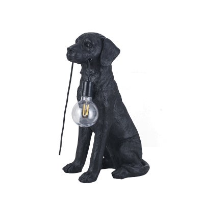 Lola Golden Retriever LED Table Lamp, Black