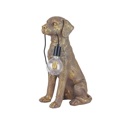 Lola Golden Retriever LED Table Lamp, Gold