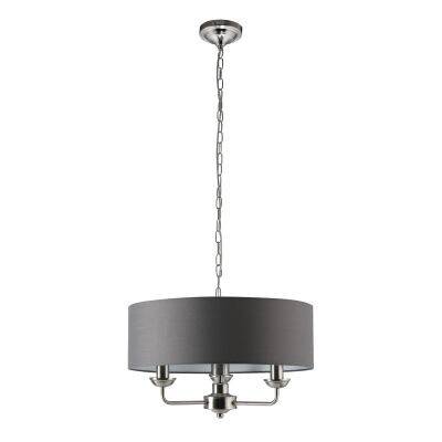 Beata Metal Chandelier with Fabric Shade, Small