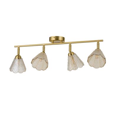Coraline G9 LED Adjustable Linear Flush Mount Ceiling Light, Champagne / Brass