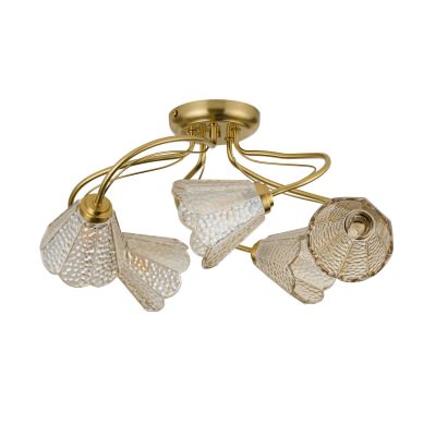 Coraline G9 LED Spiral Flush Mount Ceiling Light, Champagne / Brass
